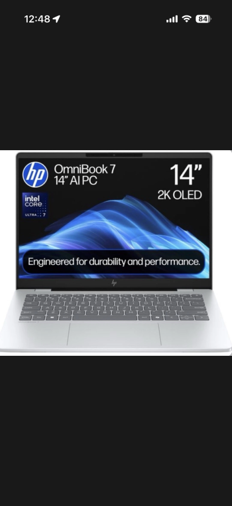 HP OmniBook 7 Ai 14in Intel Core Ultra 7 255U 16GB 1TB SSD Win11 Silver