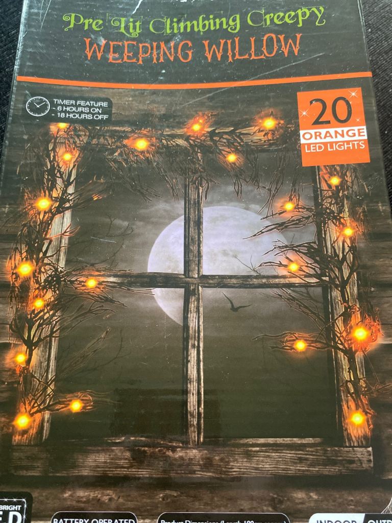 Halloween pre lit weeping willow decoration 