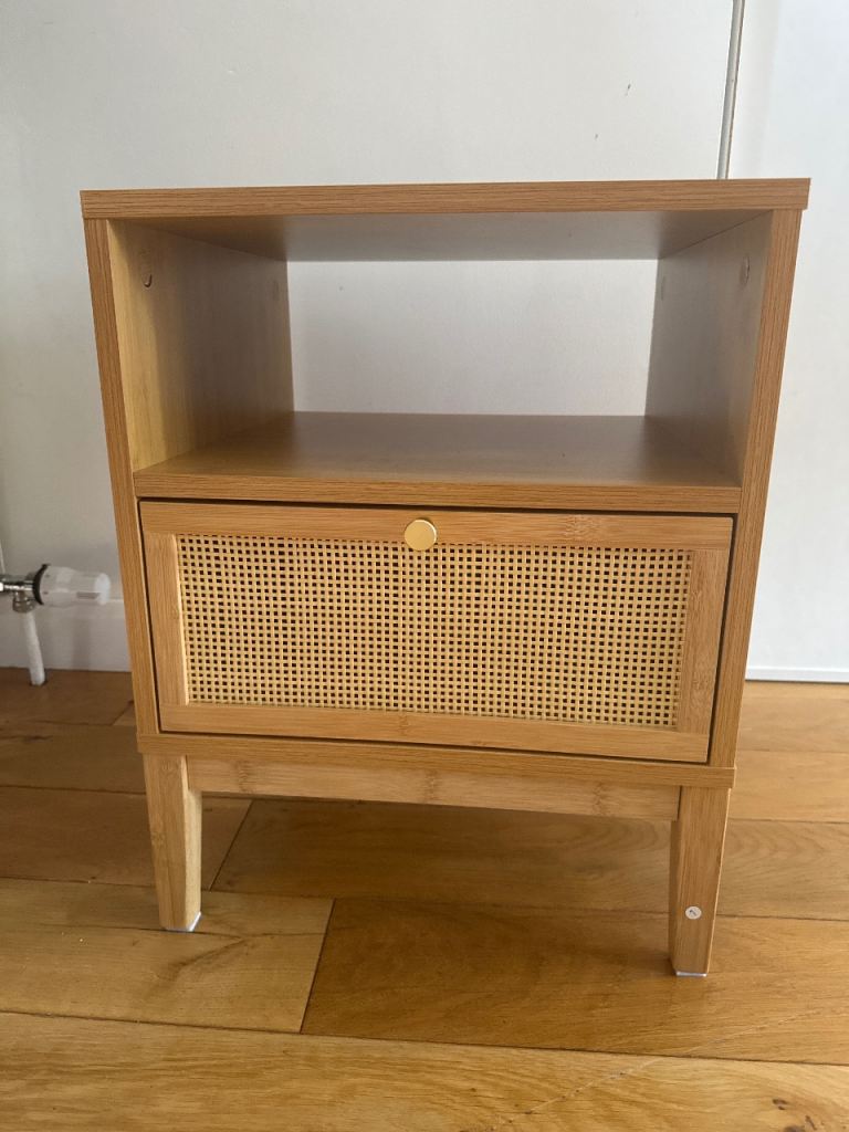 Stylish Rattan Front Bedside Table – newly built 