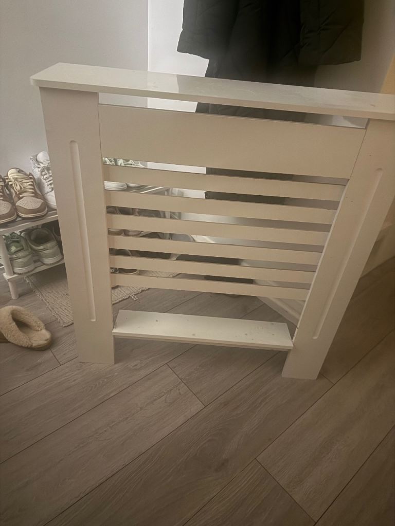 Small white radiator cover