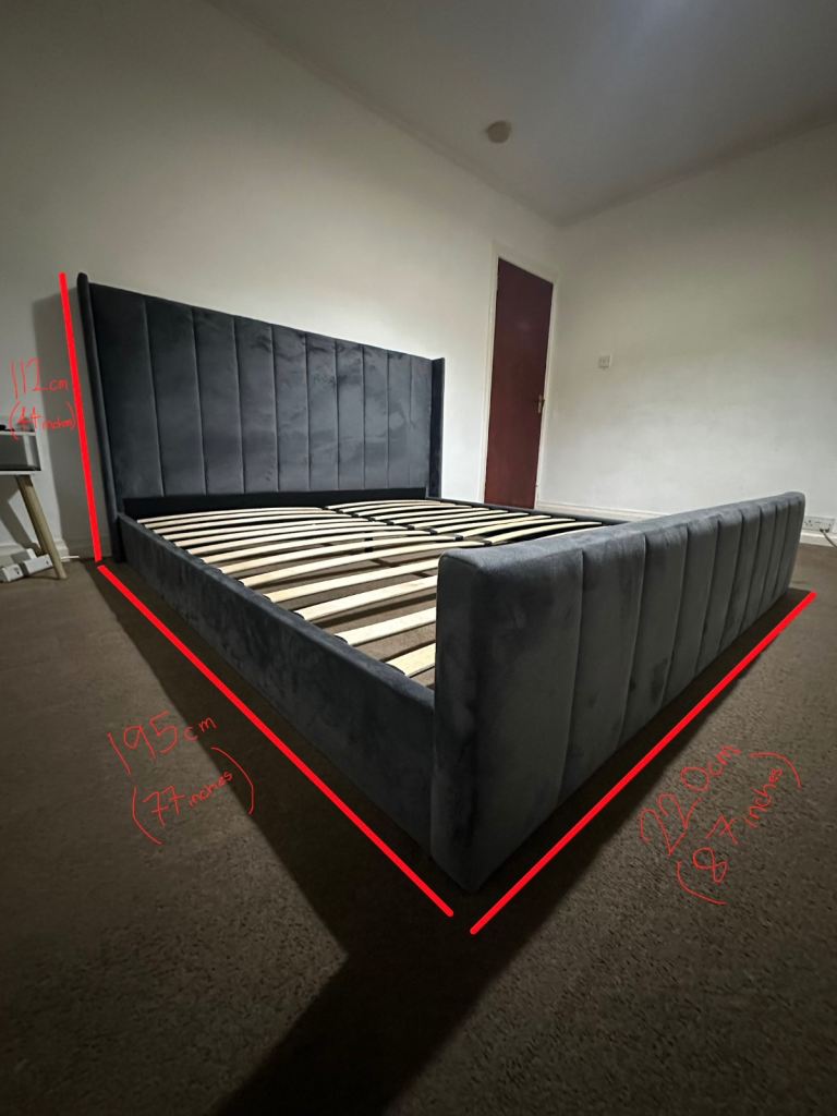 Super King Size Grey Velvet Bed Frame – BARGAIN Price