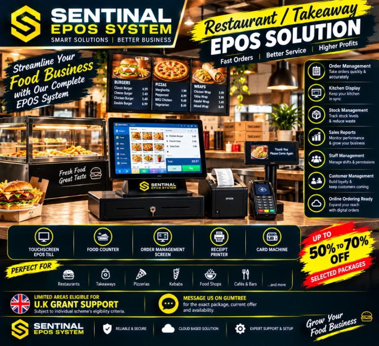 Restaurant & Takeaway EPOS System | Order Management + Card Machine | Up to 50–70% OFF