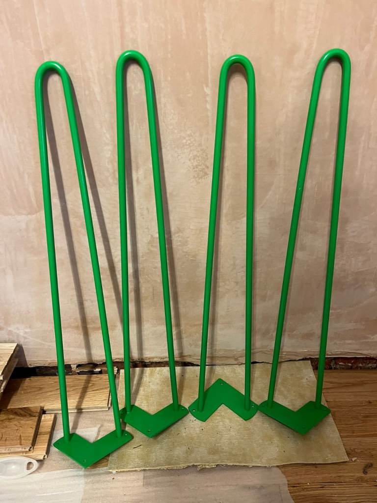 4 x 72cm Green Hairpin Legs (perfect for side table, desk etc.)