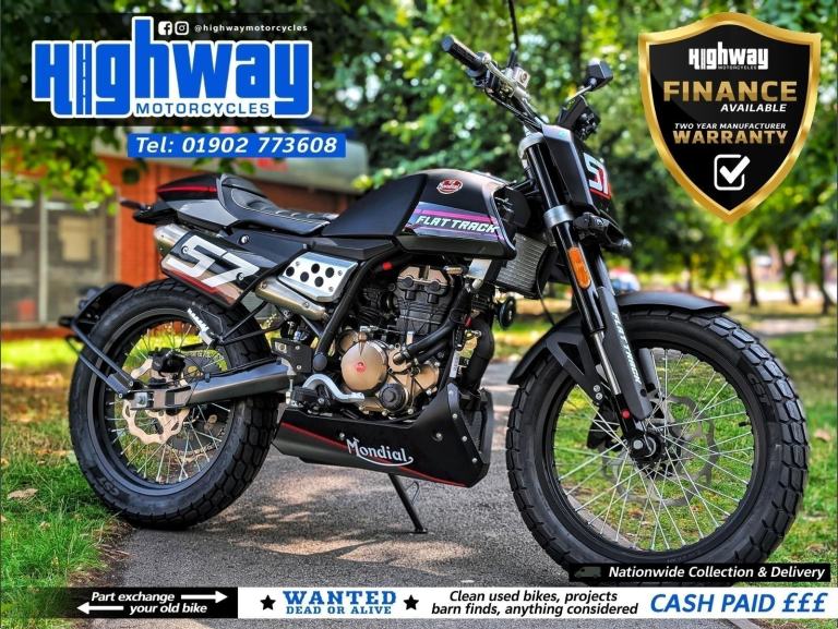 NEW Mondial Flat Track 125cc Motorcycle CBT Learner Legal Finance