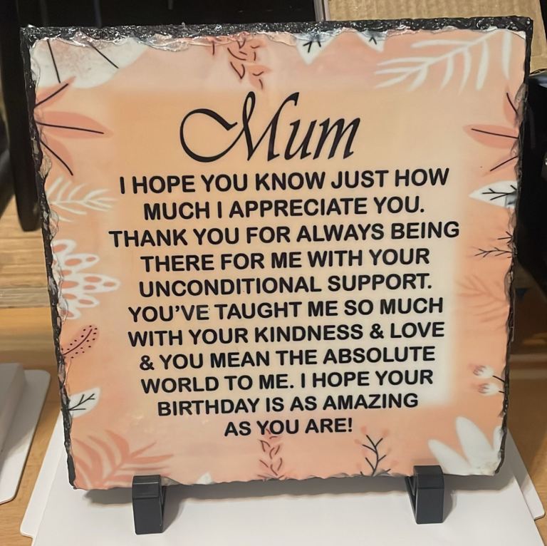 New Mum Slate Plaque with Stand – Lovely Gift