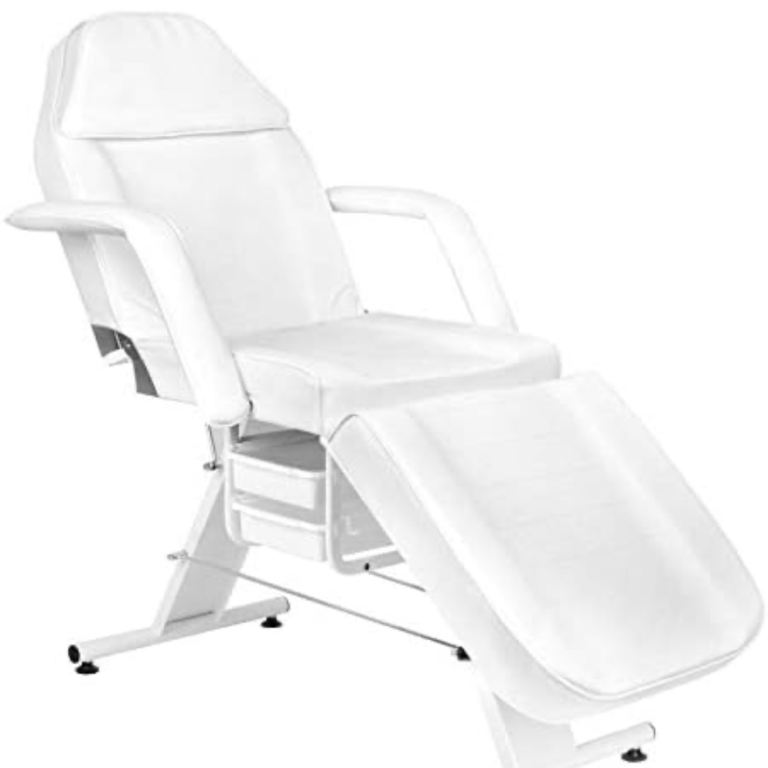 Activeshop Basic 202 Cosmetic / Massage Chair / White / Premium PU Leather with Storage Drawer