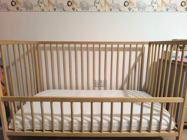 Toddler cot, John Lewis mattress, protector etc