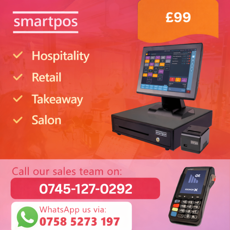15” NEW EPOS System Retail Hospitality Salon Takeaway Restaurant With Software
