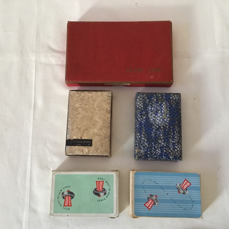 Job lot x6 vintage playing cards.Glen shipping line,Regent remould tyres and more.all complete