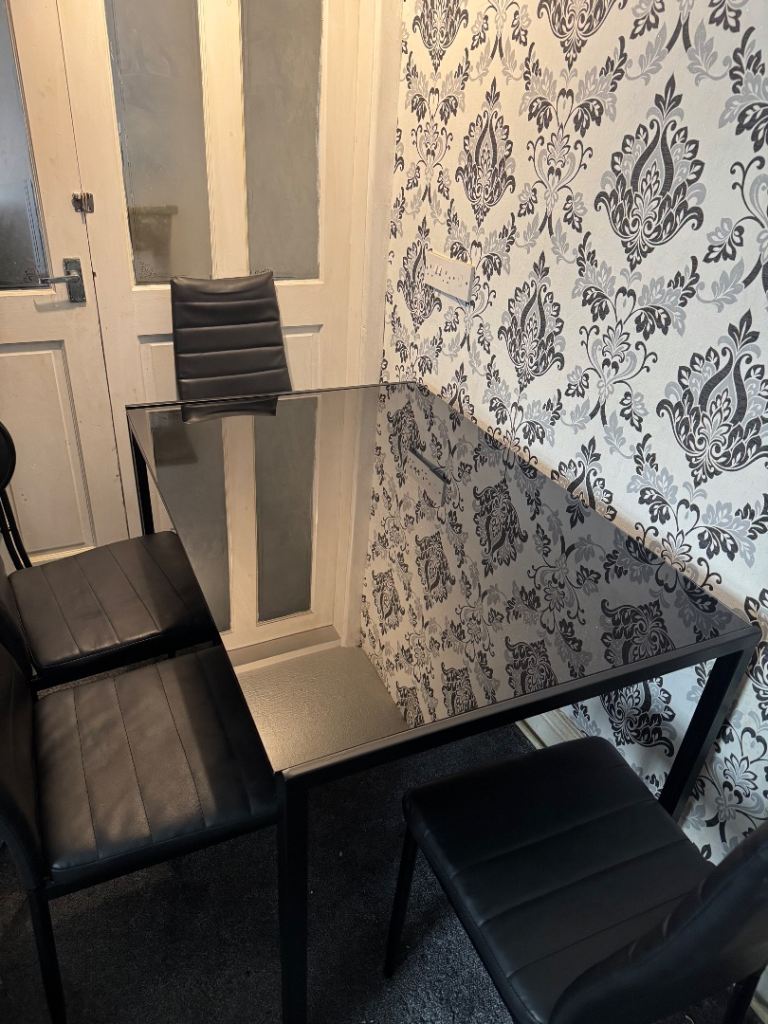 Black Glass Dining Table