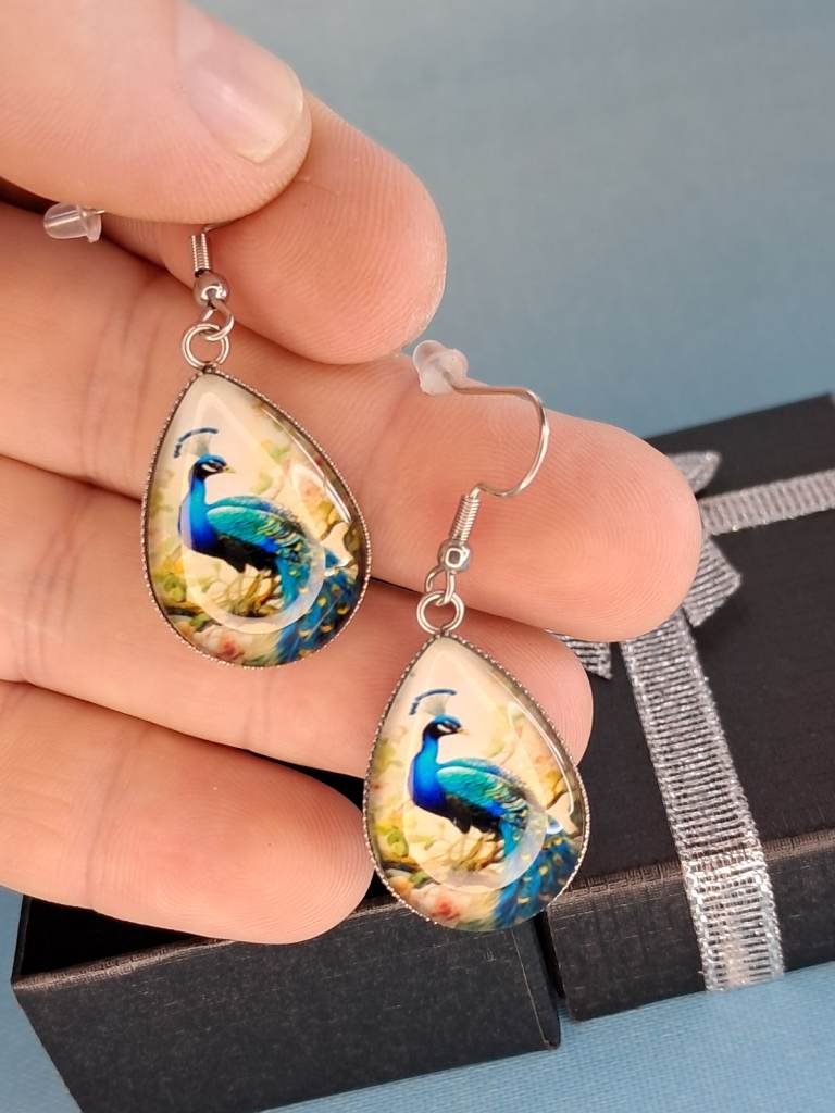 Vintage style Glass Dangle/Drop Multicolour Costume Earrings. As seen.