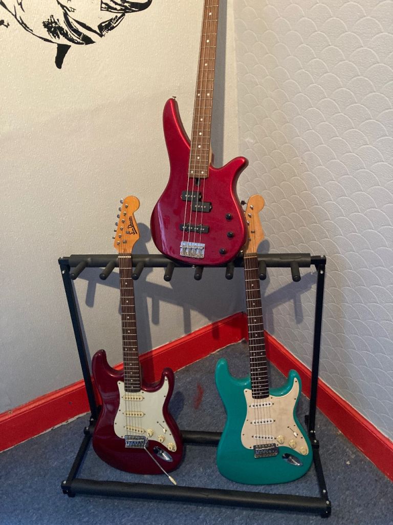 Guitars and stand 