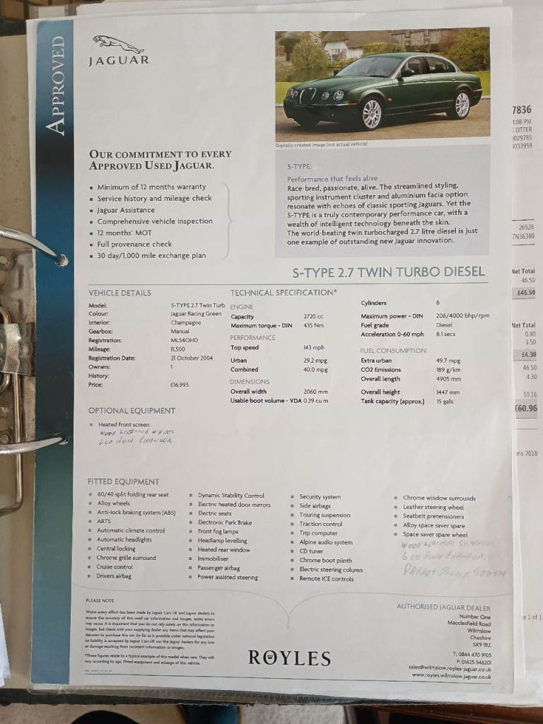 Jaguar, S-TYPE, Saloon, 2004, Manual, 2720 (cc), 4 doors
