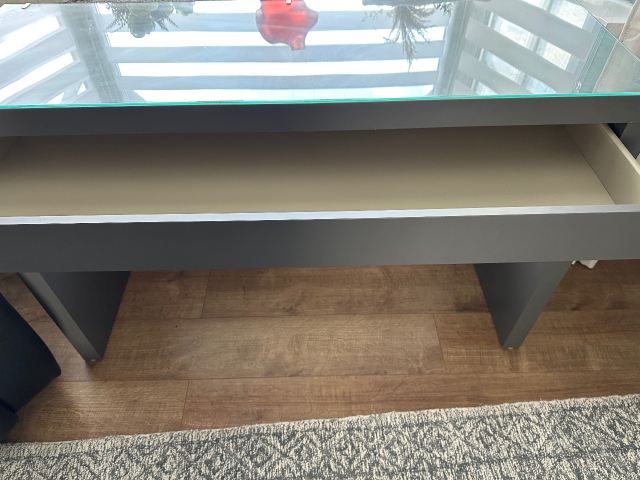 IKEA dark grey dressing table with glass top | in Lisvane, Cardiff | Gumtree
