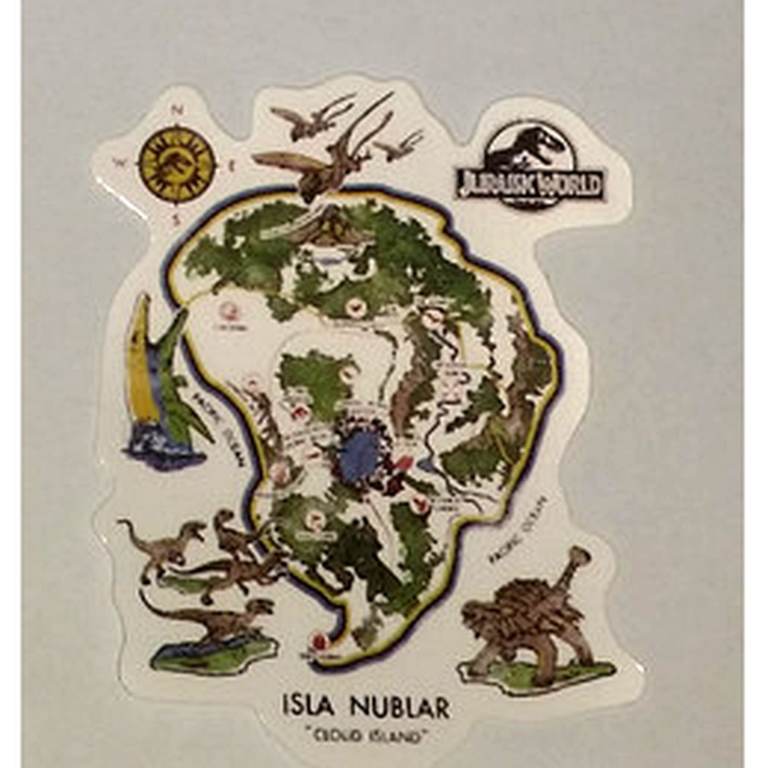 Jurassic World Isla Nublar Map Sticker – New