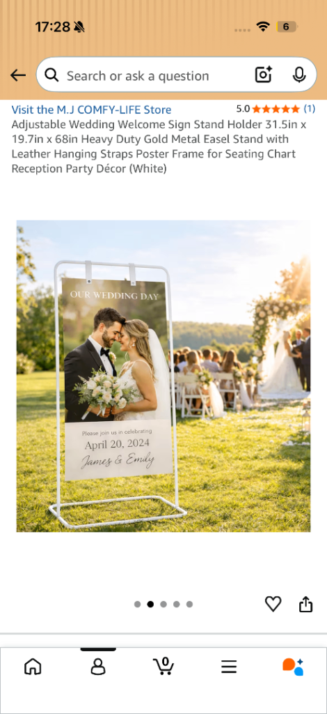 Adjustable Sign Stand Holder (wedding birthday engagement housewarming party etc)