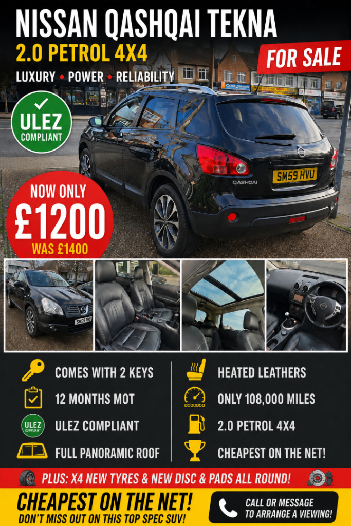 Nissan, QASHQAI, Hatchback, 2009, Manual, 1997 (cc), 5 doors