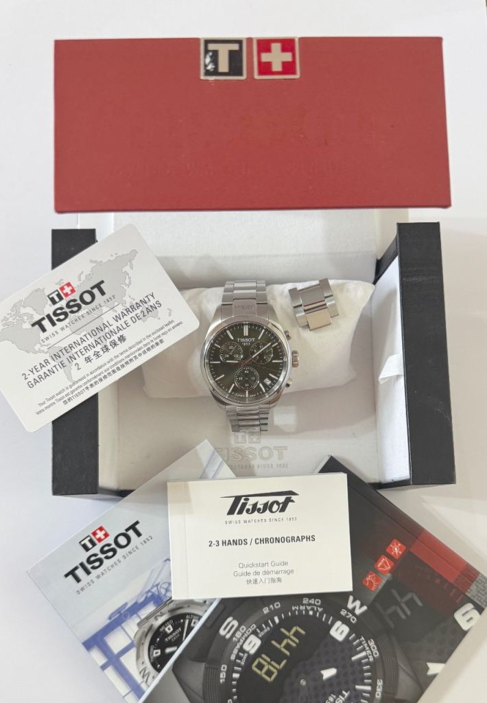 Jan/2025 Tissot PR100 chronograph green dial Swiss watch 40mm; T150417