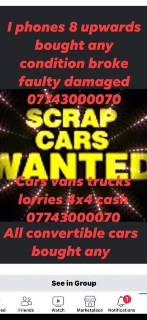 Huddersfield scrap vehicle buyer always 