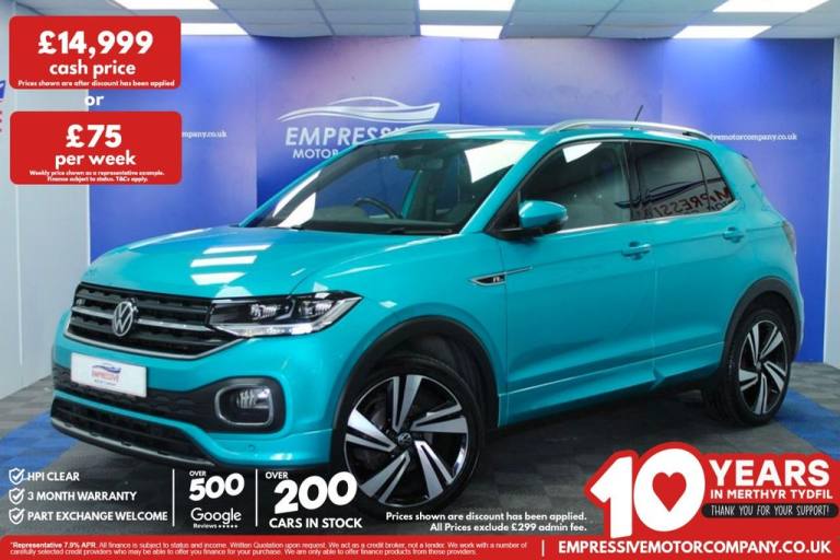 2022 Volkswagen T-Cross 1.0 TSI R-Line SUV 5dr Petrol Manual Euro 6 (s/s) (110 ps) HATCHBACK Petr...