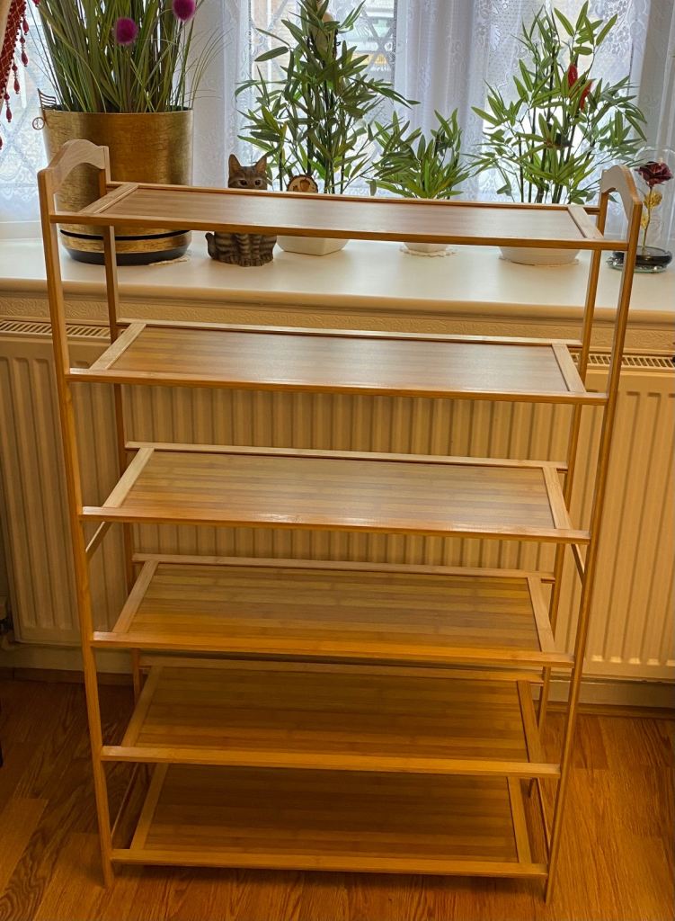 Bamboo shelf storage display unit NEW £20