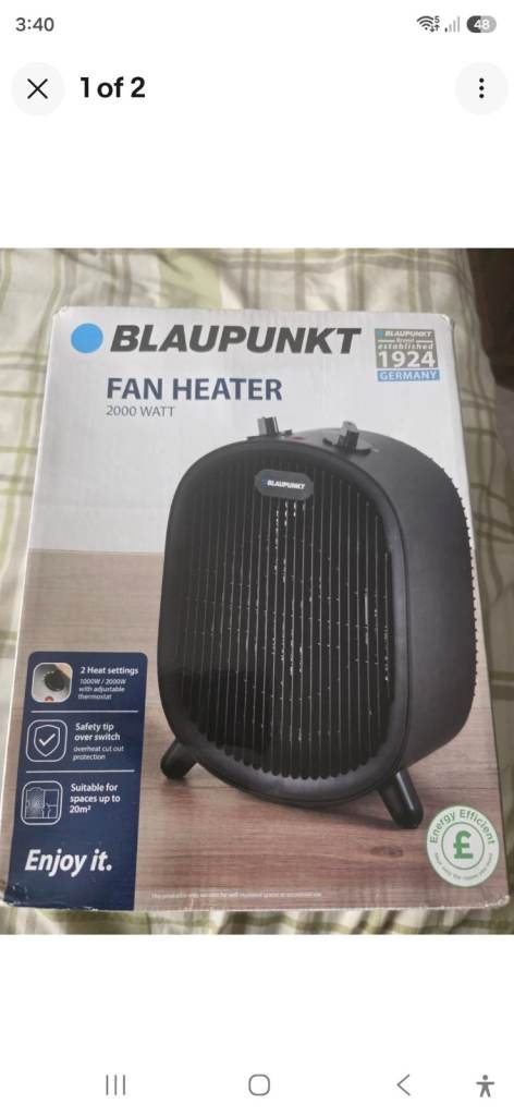 Blaupunkt Fan Heater 2000W - New in Box