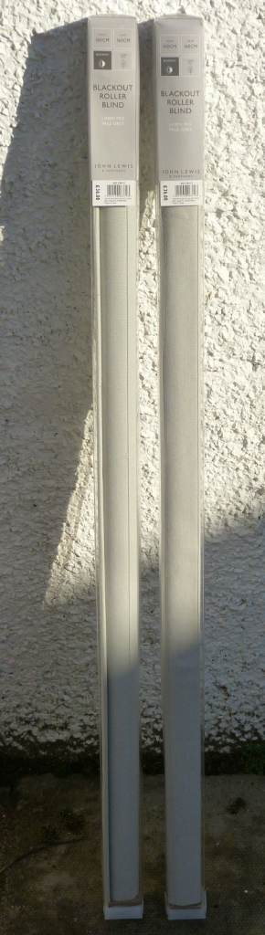 John Lewis Grey Blackout Roller Blinds NEW