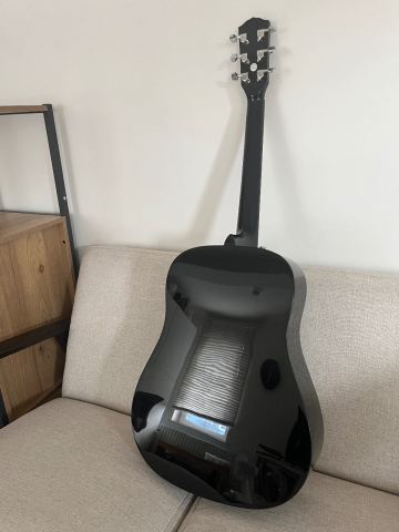 FENDER CD-60 Dread Black Acoustic Guitar – Good Overall Condition