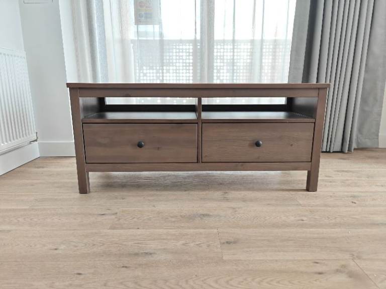 IKEA Hemnes TV Bench Grey-Brown 2 Drawer Unit TV Stand