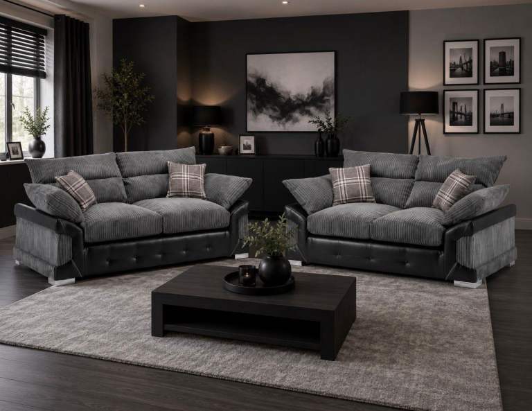 BRAND NEW Logan 3+2 sofa set - Pillows included 