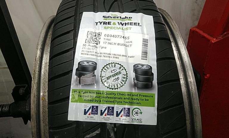 215/50/R17 95w Sumitomo Bc100 6mm Part Worn Pressure Tested Tyre