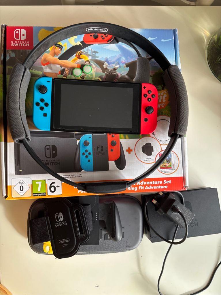 Nintendo Switch Bundle + Ring Fit Adventure Set + Accessories (Great Condition)