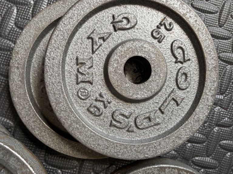 image for 35kg Golds Gym plates 1 inch hole, 4 x 5kg, 6 x 2.5kg- good condition