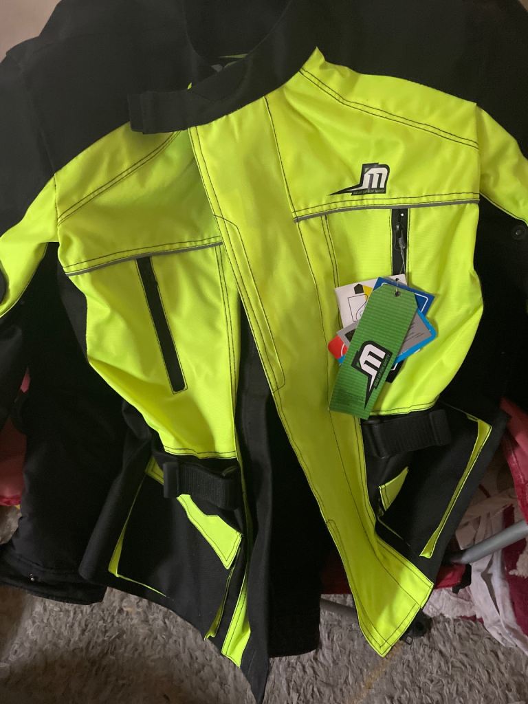 Brand-new motorbike trousers and jacket, Ahmed