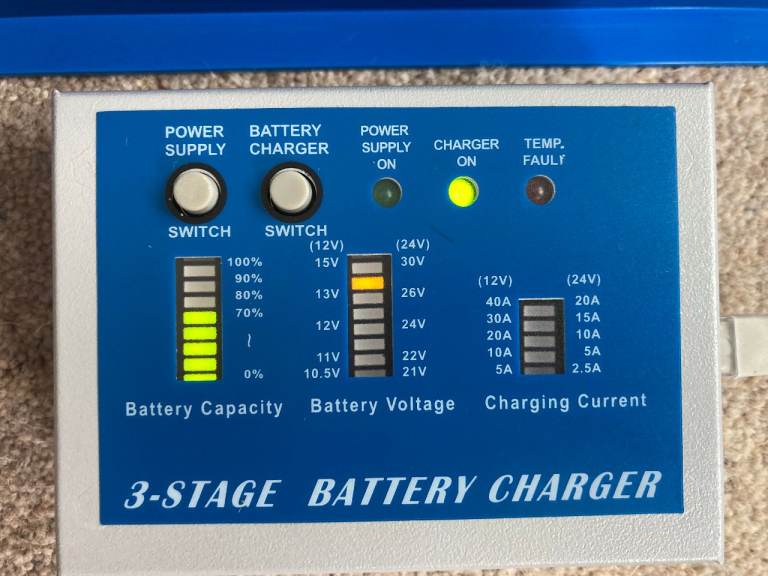 12V 40A Smart Battery Charger & Power Supply Camper / Marine / Caravan