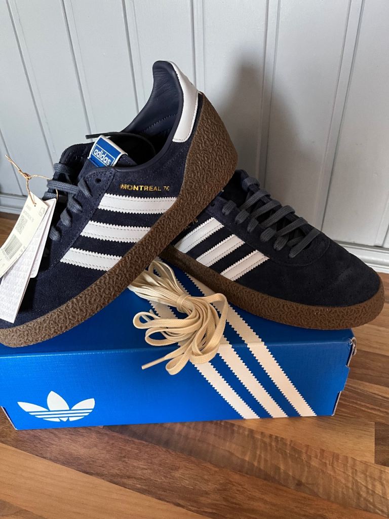 Adidas Montreal 76 Trainers - Navy Blue, size 8 brand new with Tags