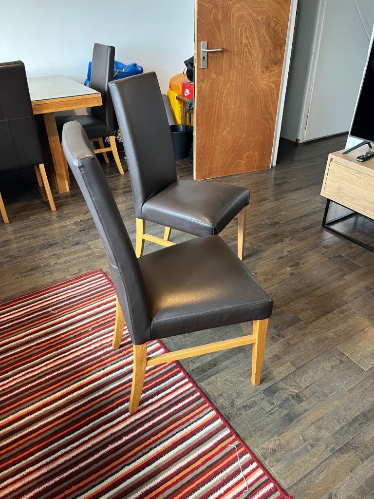 Leather dining chairs 