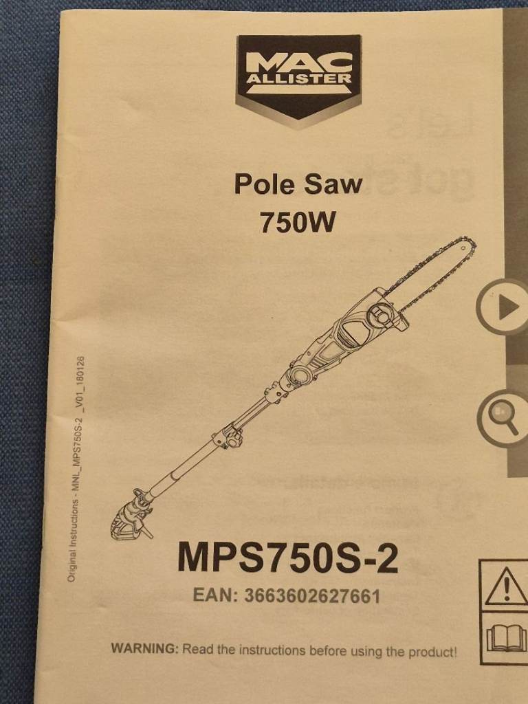 Mac Allister Pole Saw 750W MPS750S-2 – Good Condition