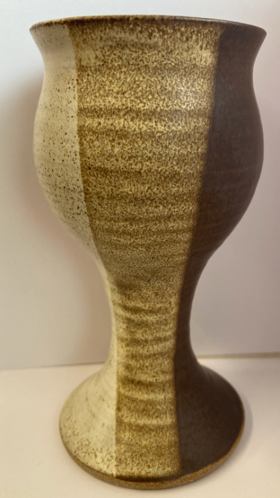 Unique Vintage Pottery Goblet / Vase – Two Tone Glaze