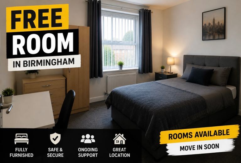 *FREE DOUBLE BEDROOM* Universal Credit HMO Rooms Available in Alum Rock Supported Accommodation