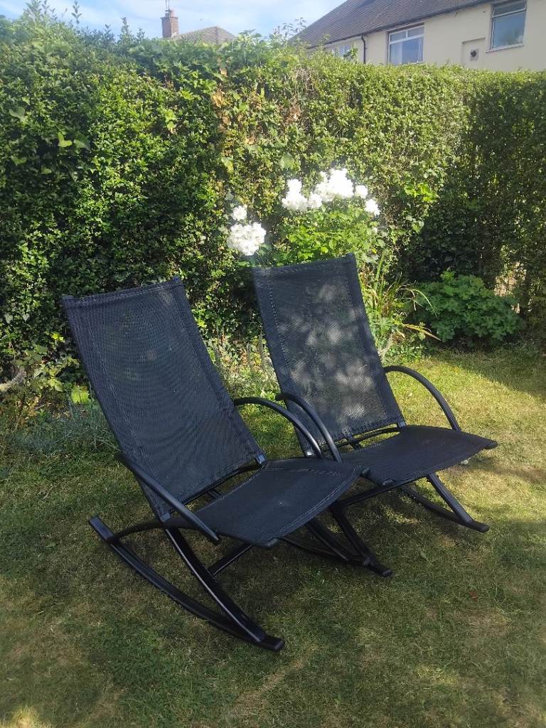 Pair garden rocking chairs 