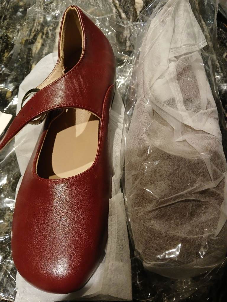 NEW Leather shoes,  2 pairs.  Red or brown