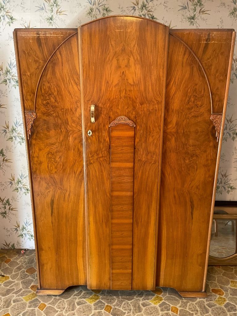 Vintage Art Deco set of two Wardrobes. 