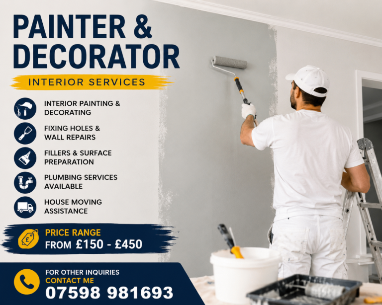 Painter & Decorator | Interior Services | Reliable & Affordable