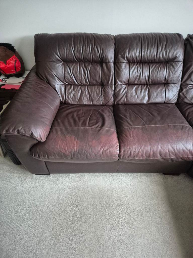 L shaped brown sofa