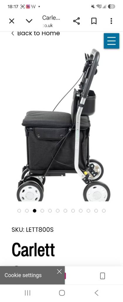 Carlett Comfort Shopping Rollator