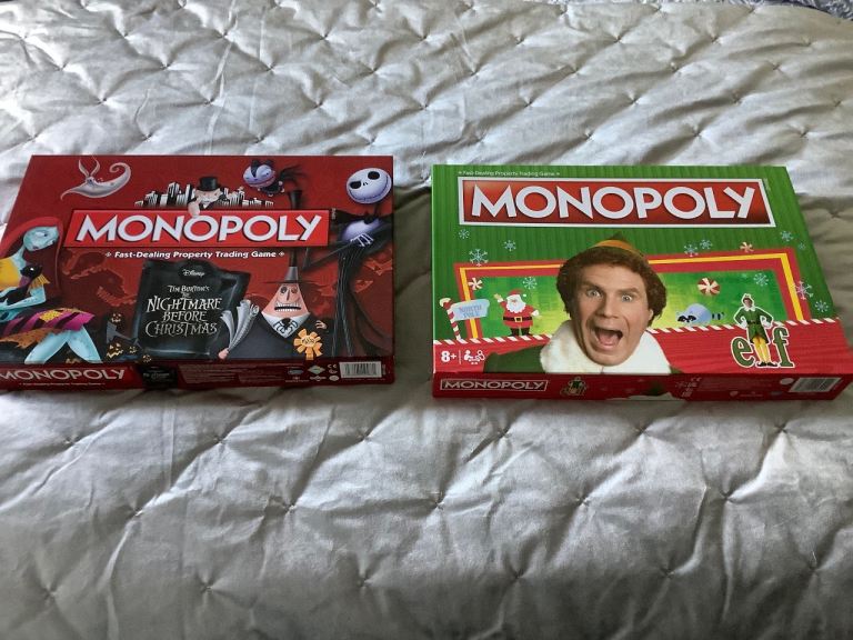 MONOPOLY- Elf & Nightmare Before Christmas   NEW