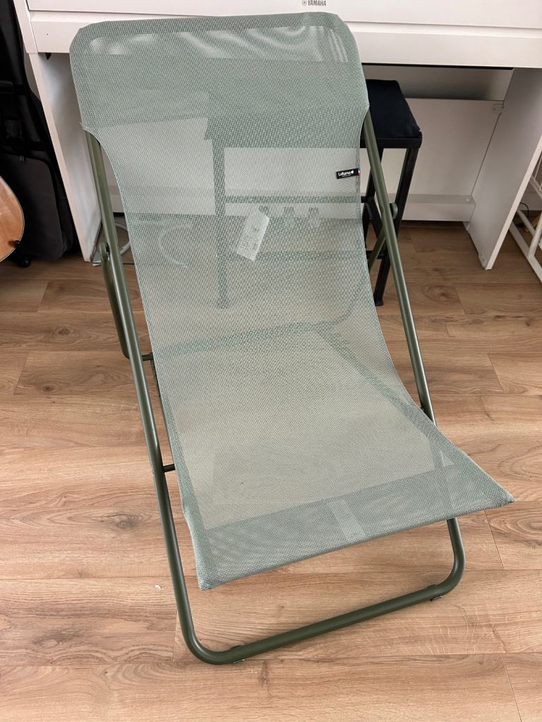 Deck chairs in moss green set of 2