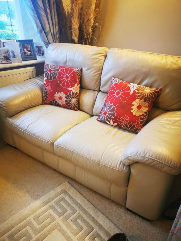 2 x 2 seater leather sofas 