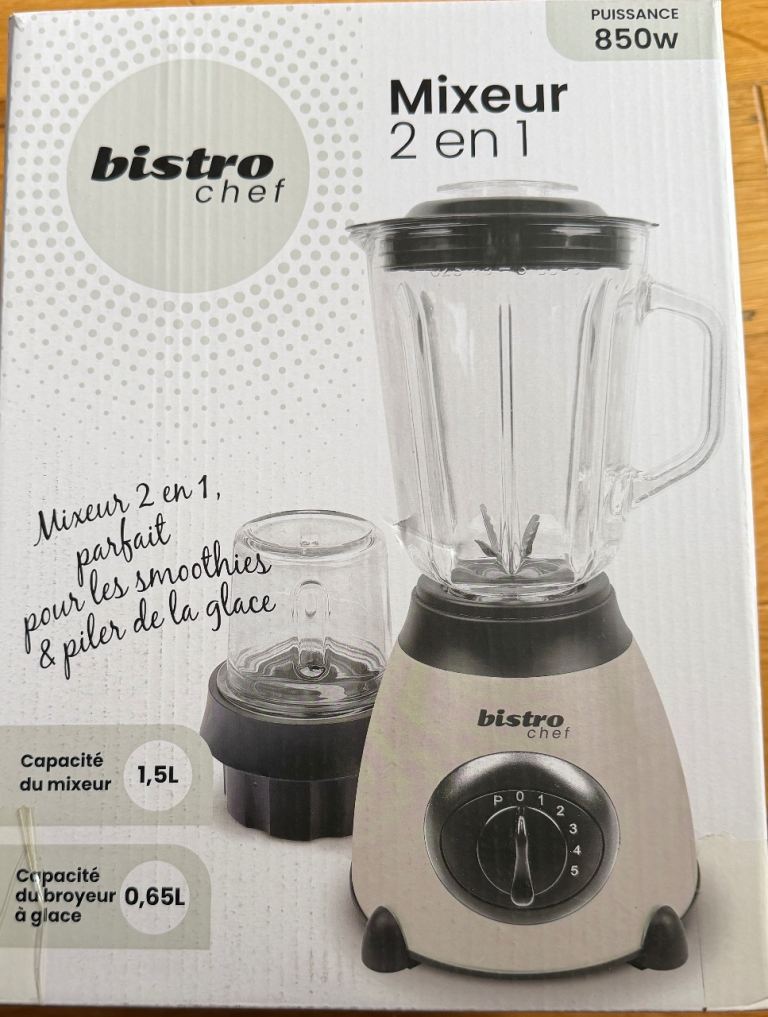 Bistro Chef 2-in-1 Ice Nuts Crushing Mixer Blender 850W Professional Handheld